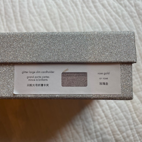 Kate Spade Wallet Large Slim Card Holder Glitter in Rose Gold - Picture 5 of 8
